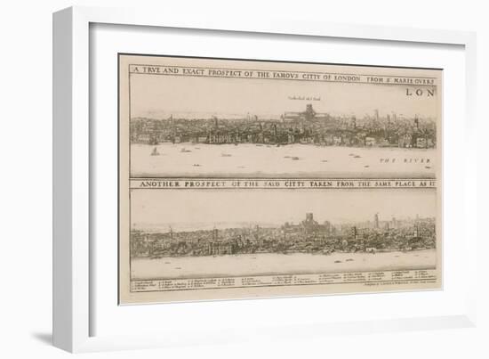 London, before and after the Great Fire-Wenceslaus Hollar-Framed Giclee Print