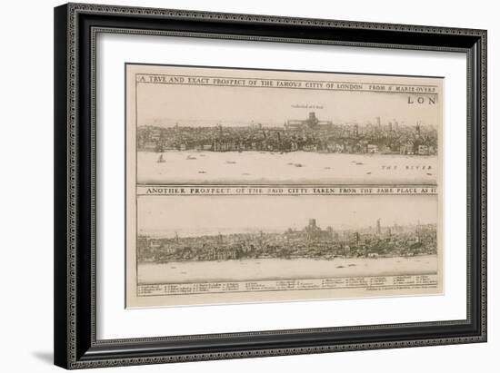 London, before and after the Great Fire-Wenceslaus Hollar-Framed Giclee Print