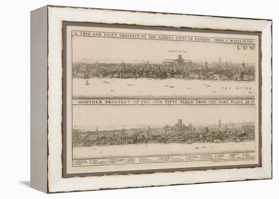 London, before and after the Great Fire-Wenceslaus Hollar-Framed Premier Image Canvas