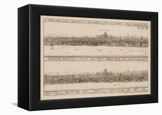 London, before and after the Great Fire-Wenceslaus Hollar-Framed Premier Image Canvas