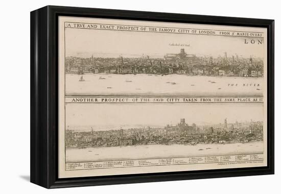 London, before and after the Great Fire-Wenceslaus Hollar-Framed Premier Image Canvas