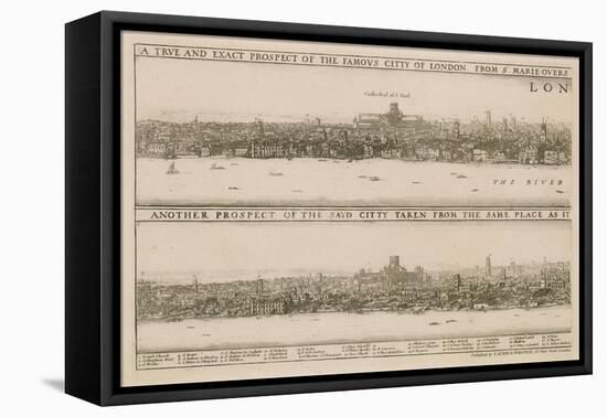 London, before and after the Great Fire-Wenceslaus Hollar-Framed Premier Image Canvas