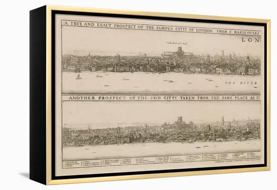 London, before and after the Great Fire-Wenceslaus Hollar-Framed Premier Image Canvas