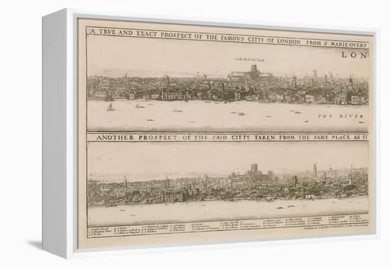 London, before and after the Great Fire-Wenceslaus Hollar-Framed Premier Image Canvas