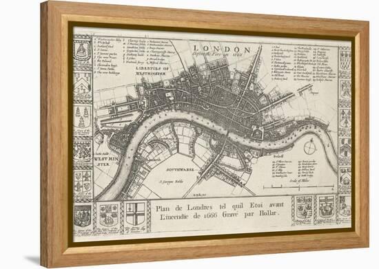 London, before the Fire in 1666-Wenceslaus Hollar-Framed Premier Image Canvas