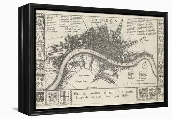 London, before the Fire in 1666-Wenceslaus Hollar-Framed Premier Image Canvas