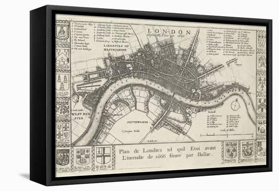 London, before the Fire in 1666-Wenceslaus Hollar-Framed Premier Image Canvas