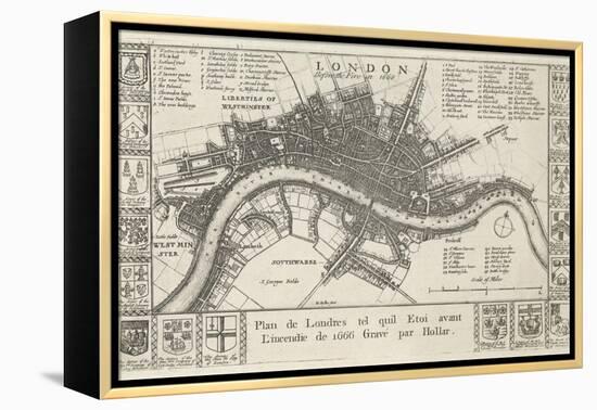 London, before the Fire in 1666-Wenceslaus Hollar-Framed Premier Image Canvas