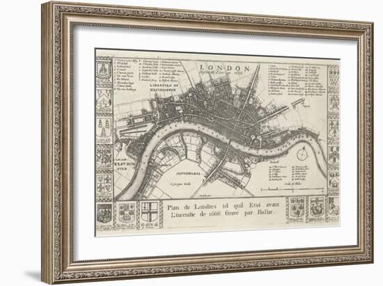 London, before the Fire in 1666-Wenceslaus Hollar-Framed Giclee Print