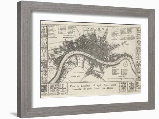 London, before the Fire in 1666-Wenceslaus Hollar-Framed Giclee Print