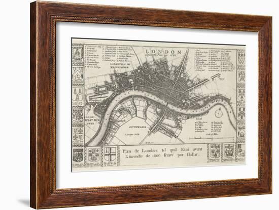 London, before the Fire in 1666-Wenceslaus Hollar-Framed Giclee Print