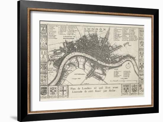 London, before the Fire in 1666-Wenceslaus Hollar-Framed Giclee Print