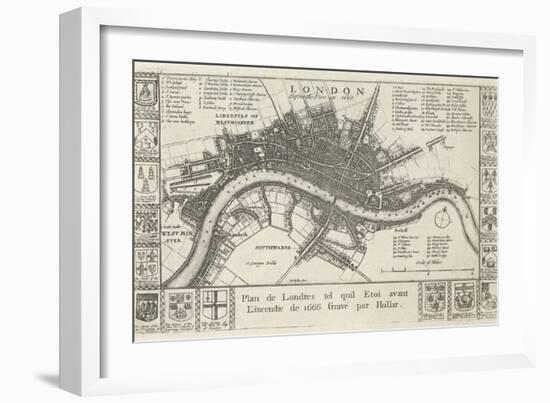 London, before the Fire in 1666-Wenceslaus Hollar-Framed Giclee Print