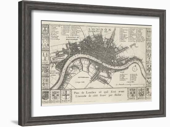 London, before the Fire in 1666-Wenceslaus Hollar-Framed Premium Giclee Print