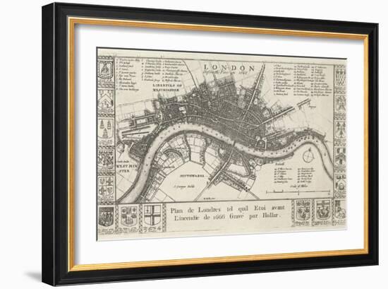 London, before the Fire in 1666-Wenceslaus Hollar-Framed Premium Giclee Print