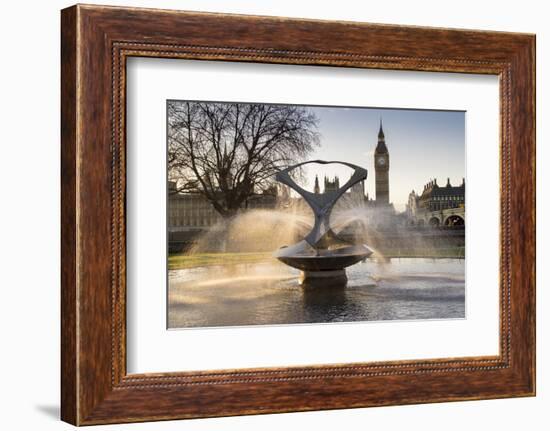 London Big Ben with Gabo's fountain in foreground-Charles Bowman-Framed Photographic Print