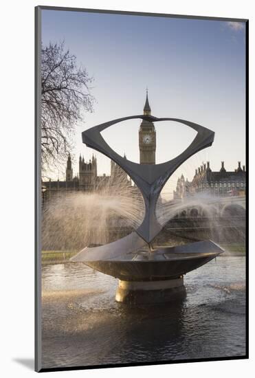 London Big Ben with Gabo's fountain in foreground-Charles Bowman-Mounted Photographic Print