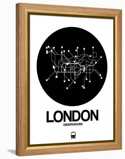 London Black Subway Map-NaxArt-Framed Stretched Canvas