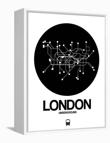 London Black Subway Map-NaxArt-Framed Stretched Canvas