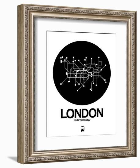 London Black Subway Map-NaxArt-Framed Art Print