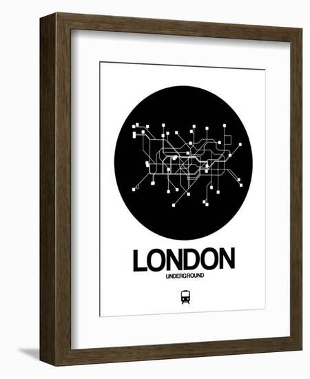 London Black Subway Map-NaxArt-Framed Art Print