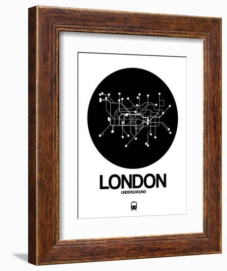 London Black Subway Map-NaxArt-Framed Art Print
