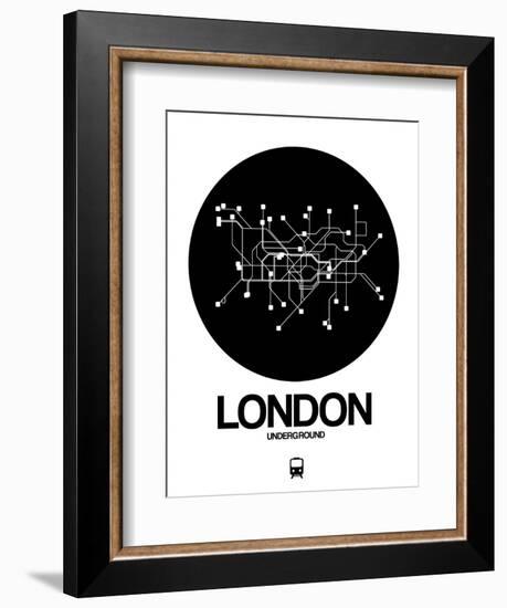 London Black Subway Map-NaxArt-Framed Art Print