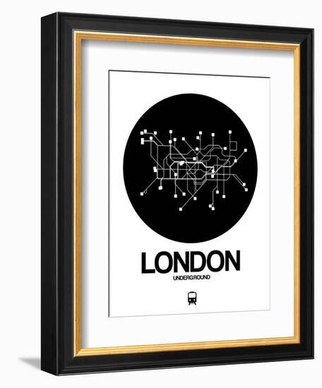 London Black Subway Map-NaxArt-Framed Art Print