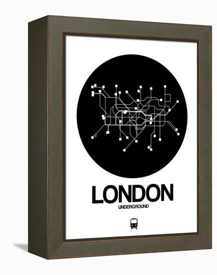 London Black Subway Map-NaxArt-Framed Stretched Canvas