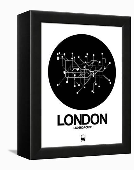 London Black Subway Map-NaxArt-Framed Stretched Canvas