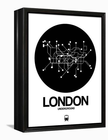 London Black Subway Map-NaxArt-Framed Stretched Canvas