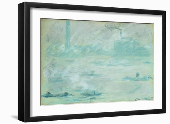 London, Boats on the Thames; Londres, Bateaux Sur La Tamise, 1901-Claude Monet-Framed Giclee Print