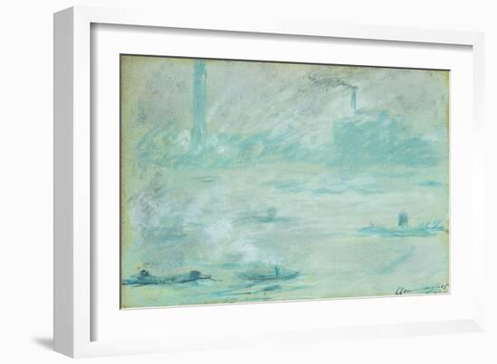 London, Boats on the Thames; Londres, Bateaux Sur La Tamise, 1901-Claude Monet-Framed Giclee Print