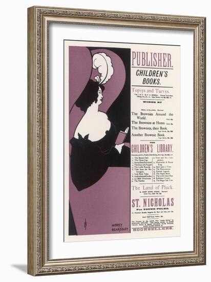 London Bookseller's Poster-Aubrey Beardsley-Framed Art Print