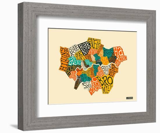 London Boroughs-Jazzberry Blue-Framed Premium Giclee Print