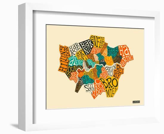 London Boroughs-Jazzberry Blue-Framed Premium Giclee Print