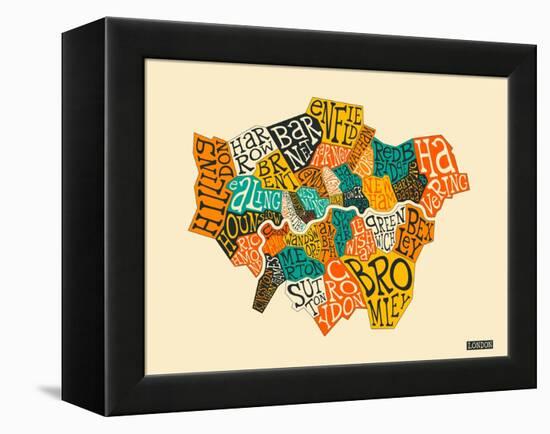 London Boroughs-Jazzberry Blue-Framed Stretched Canvas