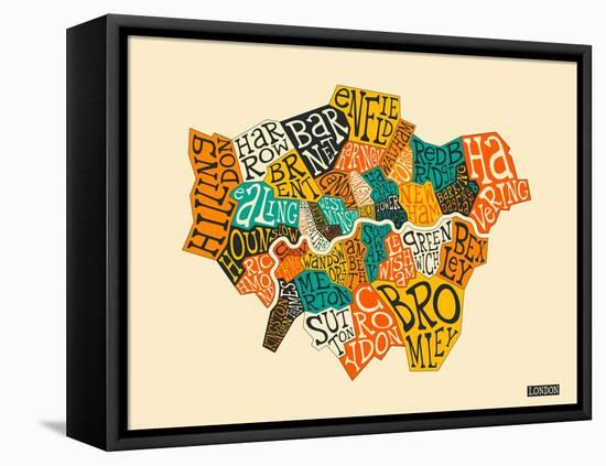 London Boroughs-Jazzberry Blue-Framed Stretched Canvas