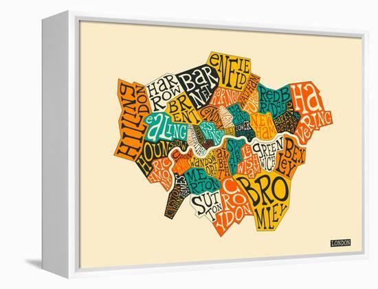 London Boroughs-Jazzberry Blue-Framed Stretched Canvas