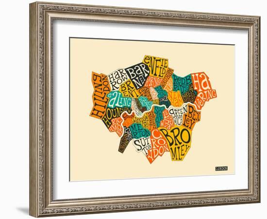 London Boroughs-Jazzberry Blue-Framed Art Print