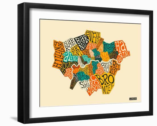 London Boroughs-Jazzberry Blue-Framed Art Print