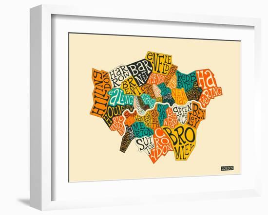 London Boroughs-Jazzberry Blue-Framed Art Print