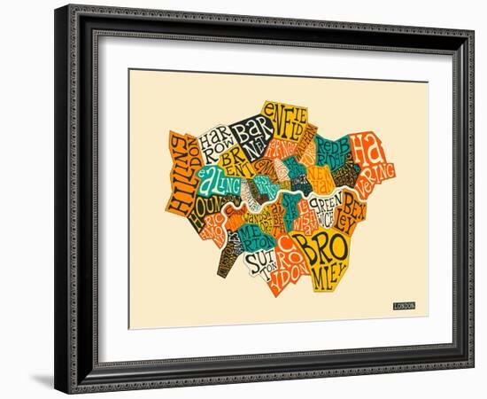 London Boroughs-Jazzberry Blue-Framed Art Print