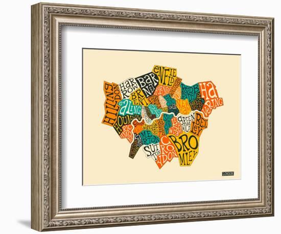 London Boroughs-Jazzberry Blue-Framed Art Print
