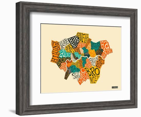 London Boroughs-Jazzberry Blue-Framed Art Print