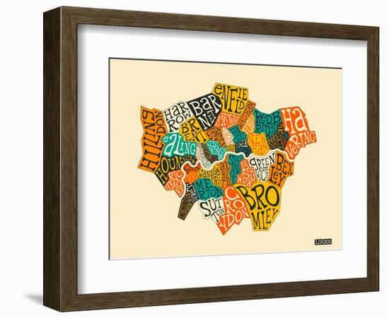 London Boroughs-Jazzberry Blue-Framed Art Print