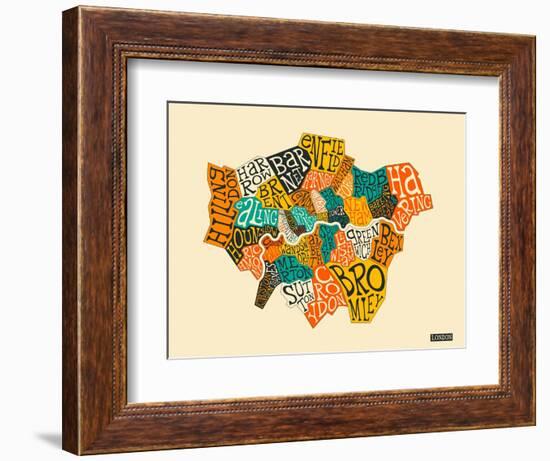 London Boroughs-Jazzberry Blue-Framed Art Print