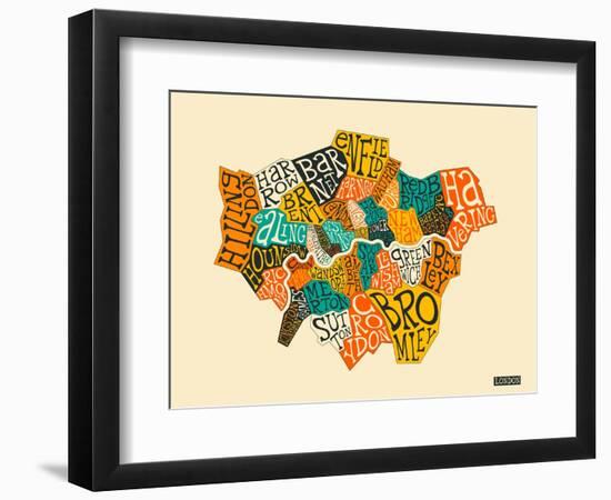 London Boroughs-Jazzberry Blue-Framed Art Print