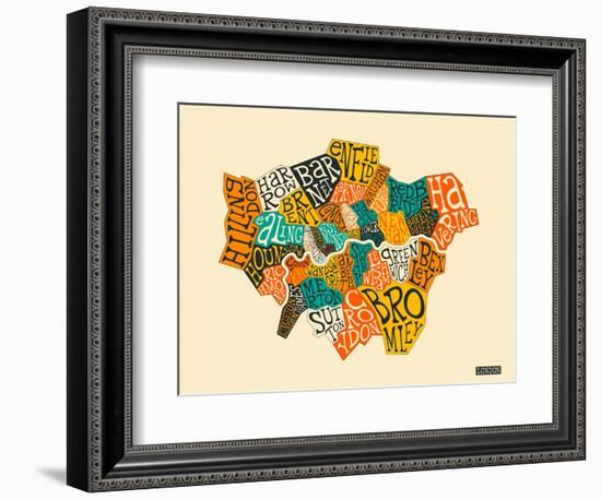 London Boroughs-Jazzberry Blue-Framed Art Print