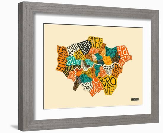 London Boroughs-Jazzberry Blue-Framed Art Print